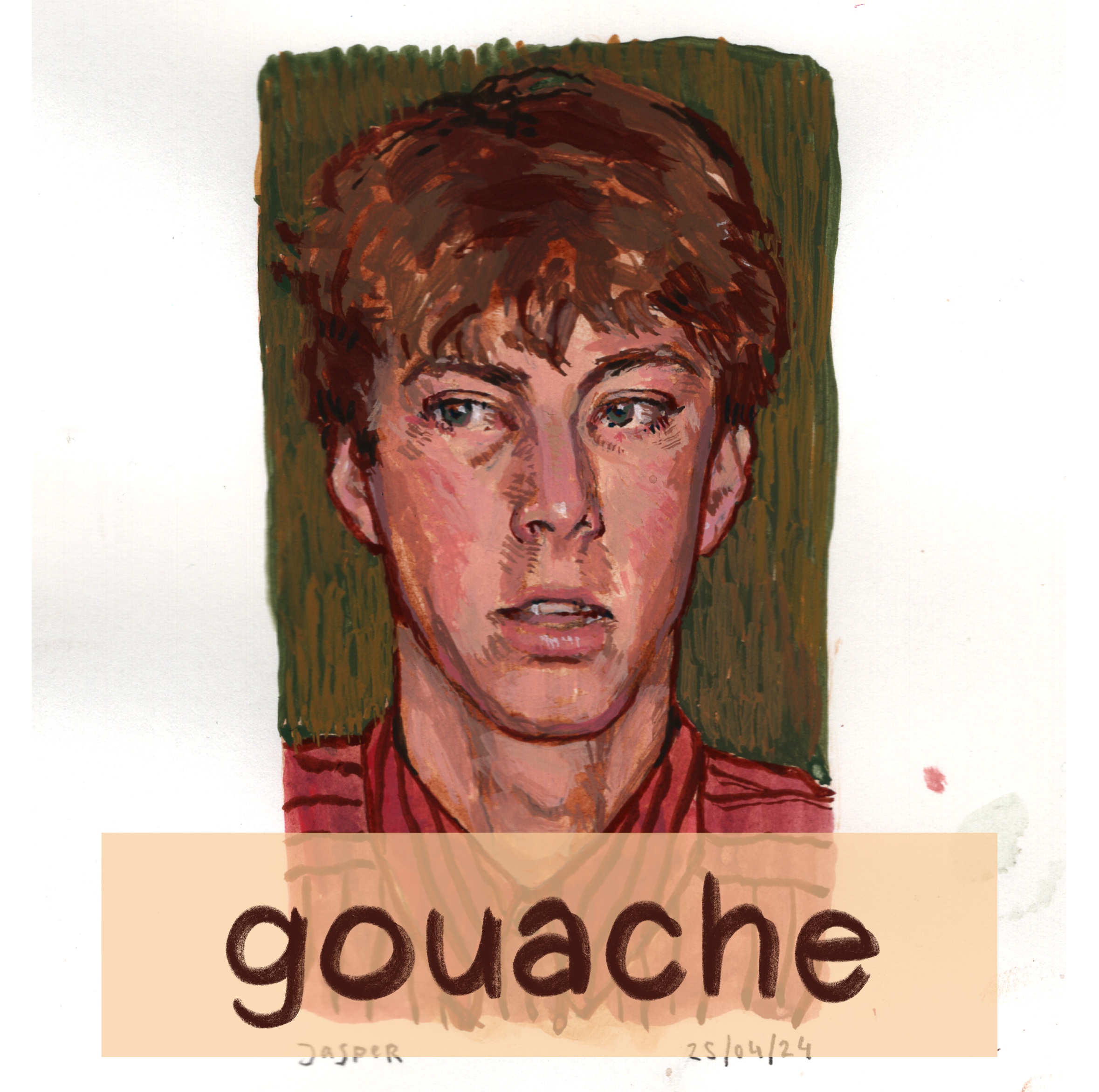 example of a portrait in gouache